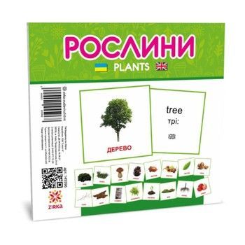 Розвиваючі дитячі картки Рослини 145596 українською та англійською фото