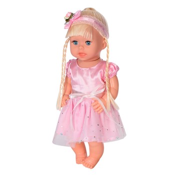 Дитяча лялька Яринка Bambi M 5603 українською мовою (Рожеве плаття з бісером) фото