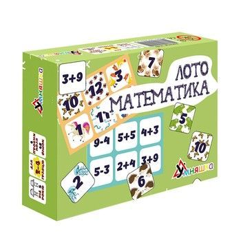 Развивающая настольная игра "Лото математика" 2149-UM 48 фишек фото