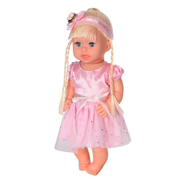 Дитяча лялька Яринка Bambi M 5603 українською мовою (Рожеве плаття з бісером) фото