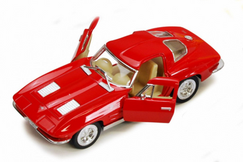 Детская модель машинки Corvette "Sting Rey" 1963 Kinsmart KT5358W инерционная, 1:32 (Red) фото