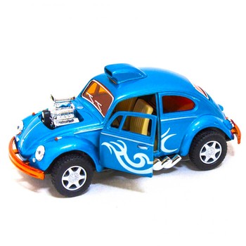 Машинка металева інерційна Volkswagen Beetle Custom Dragracer Kinsmart KT5405W 1:32 (Блакитний) фото