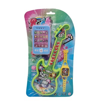 Дитяча іграшка "Гітара" Bambi 8120-2 з наручним годинником та телефоном (Зелений) фото