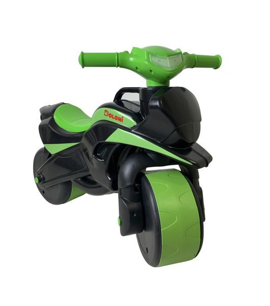 Детский беговел мотоцикл пластиковый черно-зеленый 0138/590 фото