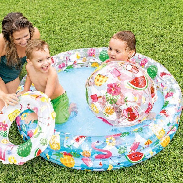 Дитячий надувний басейн круглий Фрукти Intex 59421 фото