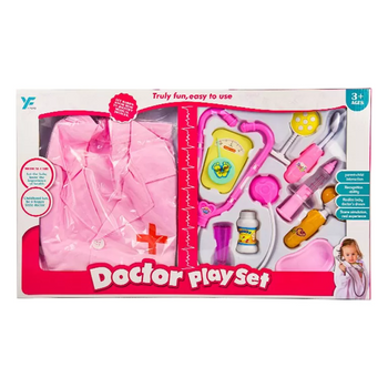 Детский игровой набор Доктор с халатом 9901-18, 2 вида (Розовый) фото