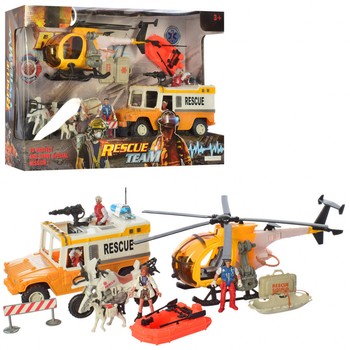 Детский игровой набор спасателей F120-18 с джипом и вертолетом фото