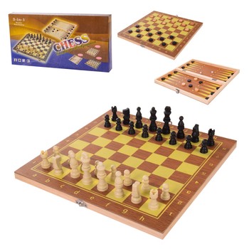 Настольная игра Шахматы 621A 3 в1, шахматы, шашки, нарды, 24*23.5*1.5 фото
