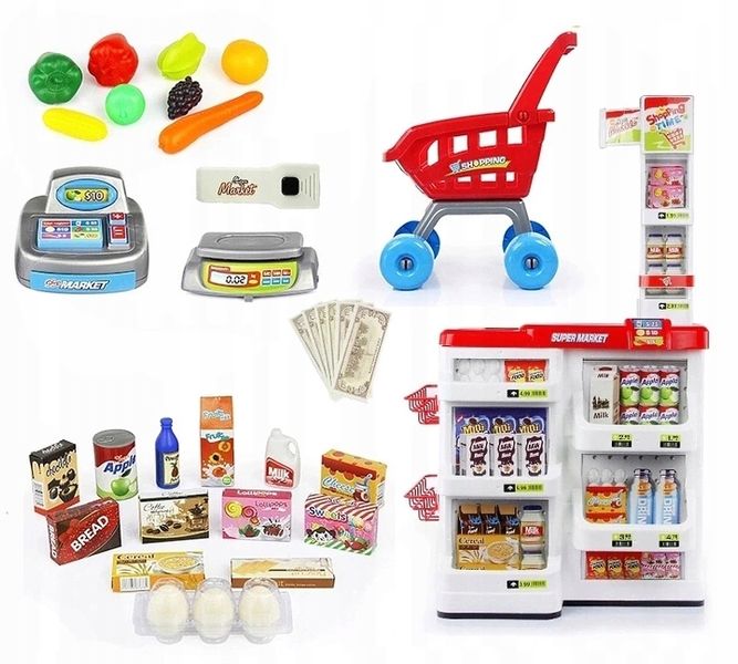 Ігровий набір магазин супермаркет з касою для дітей 668-01-03 (червоний) фото