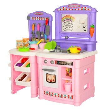 Игровой набор Кухня с набором посуды и продуктов (Розовая) BL-101A фото