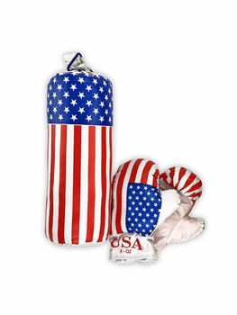 Детский боксерский набор "Америка" 0001 S-USA с перчатками фото