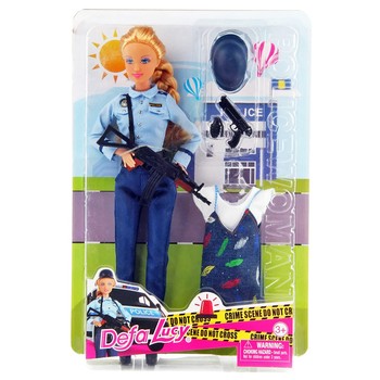 Лялька з нарядом DEFA 8388-BF 29 см, поліція, сукня (Синій) фото