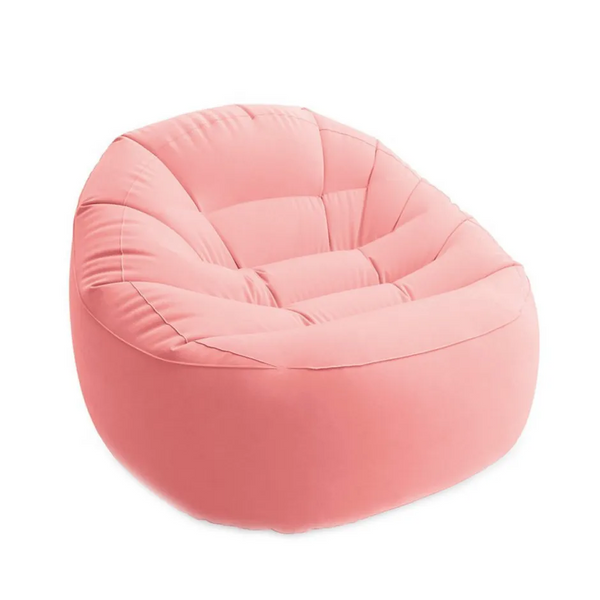Надувне велюровое крісло 68590, 112-104-74см (Рожевий) фото