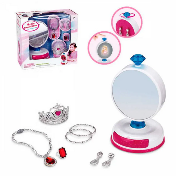 Детский игровой набор с украшениями BE2036 зеркало, диадема, шкатулка фото