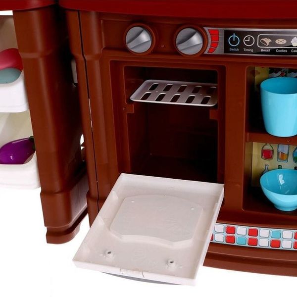 Игровой набор Кухня с водой, набором посуды и продуктов (Коричневая) BL-101B фото