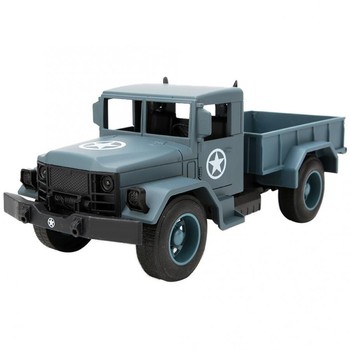 Военный грузовик игрушечный Metr+ 12002E масштаб 1:20, звуковые и световые эффекты (Синий) фото