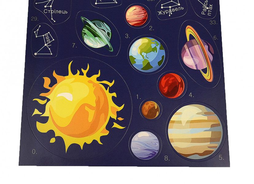 Игра с многоразовыми наклейками "Карта звездного неба" KP-007 на укр. языке фото
