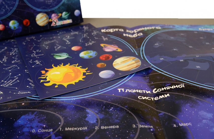 Гра з багаторазовими наклейками "Карта зоряного неба" KP-007 на укр. мовою фото