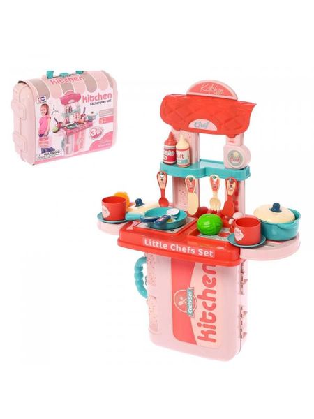 Детская игрушечная кухня в чемодане с посудой и продуктами 008-971A фото