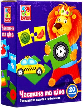 Детская развивающая игра-пазл «Часть и целое» VT1804-34, 20 деталей фото