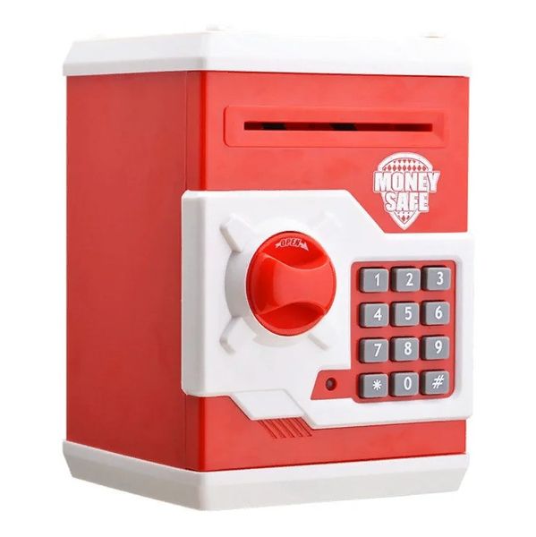 Дитячий скарбничок/безпечний MK 3916 з приймачем рахунку (червоний) фото