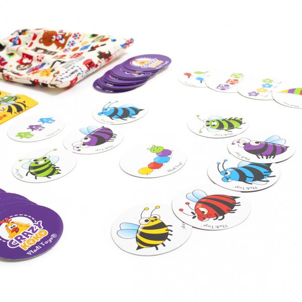 Дитяча настільна гра в мішечку "Школа бджоли" VT8077-15 карткова фото