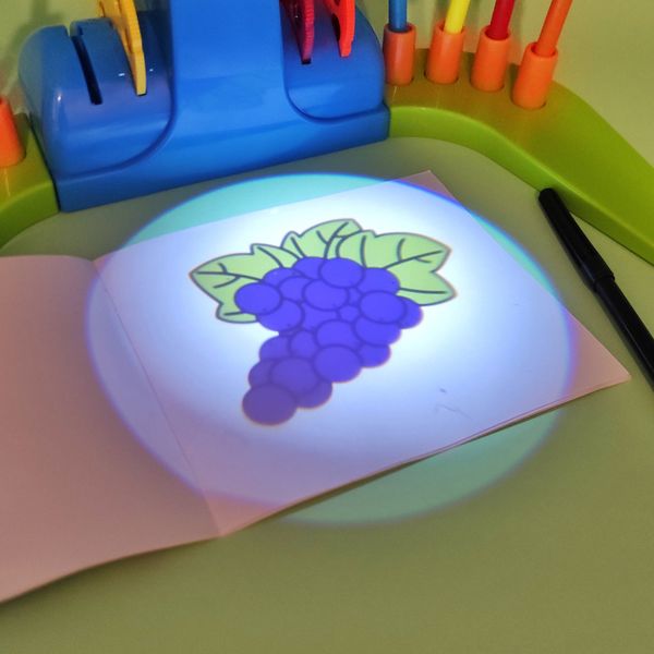 Детский проектор для рисования 32 картинки, фломастеры AK0002B (Синий ) фото