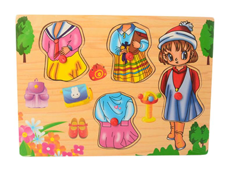 Развивающая игра MD 1305 деревянная (Девочка в шапке) фото