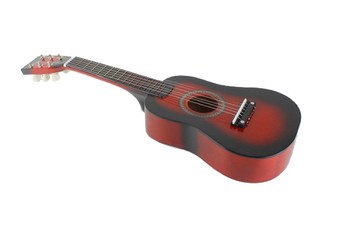 Игрушечная гитара с медиатором M 1369 деревянная (Красный) фото