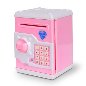 Дитячий скарбничок/безпечний MK 3916 з приймачем рахунку (рожевий) фото