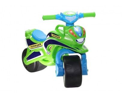 Дитячий беговел мотоцикл із звуковими ефектами Поліція зелений 0139/52 фото