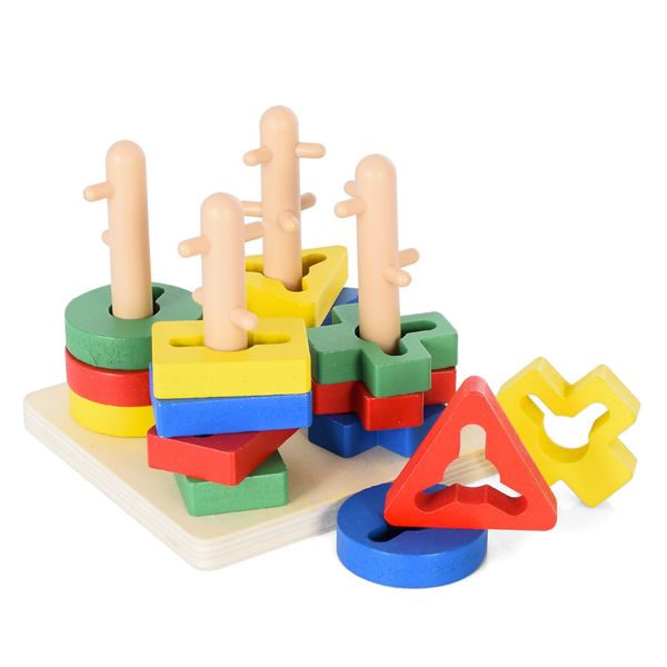 Деревянная игрушка Пирамидка-ключ MD 2906, 16 деталей фото