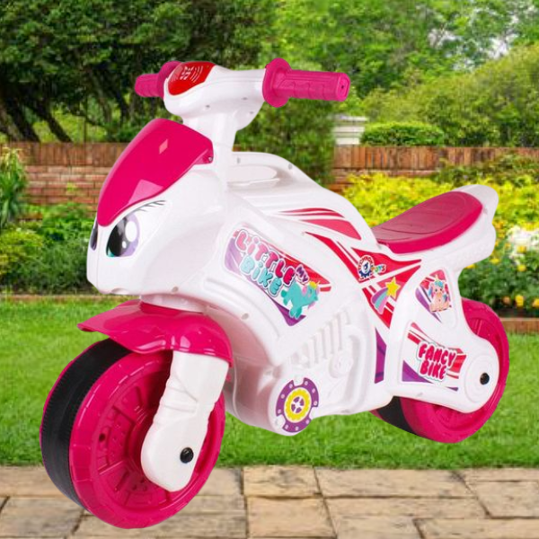 Каталка беговел Мотоцикл музичний 6368TXK ТехноК біло-рожевий фото