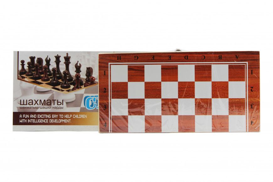 Деревянные шахматы, шашки, нарды 3 в 1 25*25 см (светлая доска) YT29A фото