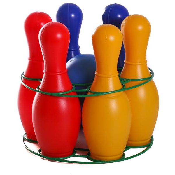 Игровой набор для боулинга Радуга 6, 6 кеглей, шар фото