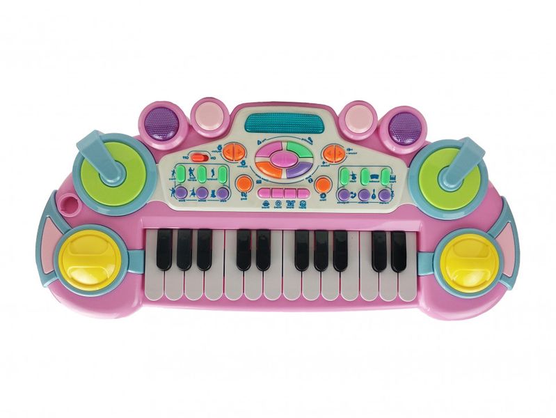 Дитячий синтезатор Cy-6032b (рожевий), 24 ключі фото