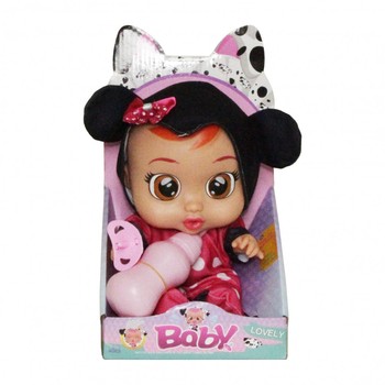 Кукла для девочек CRB 3360 с бутылочкой и соской (Черно-Розовый) фото