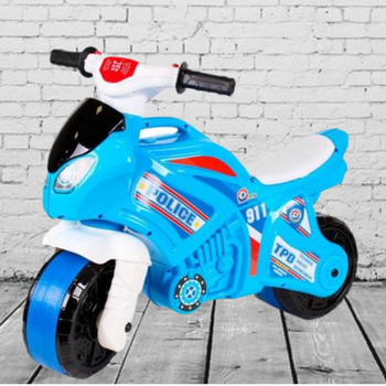 Каталка беговел Мотоцикл Поліція музичний 5781TXK ТехноК блакитний фото