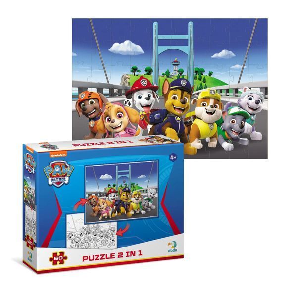 Дитячі Пазли 2 в 1 Paw Patrol "Відчайдушна команда" DoDo 200162 60 елементів фото