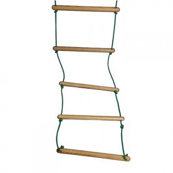 Детская верёвочная лестница L190 с деревянными ступенями фото