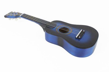 Игрушечная гитара с медиатором M 1369 деревянная (Синий) фото