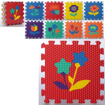 Дитячий килимок мозаїка Квіти MR 0359 з 9 елементів фото