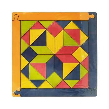 Детская мозаика "Геометрика" 172401 деревянная (Оранжевый-синий) фото