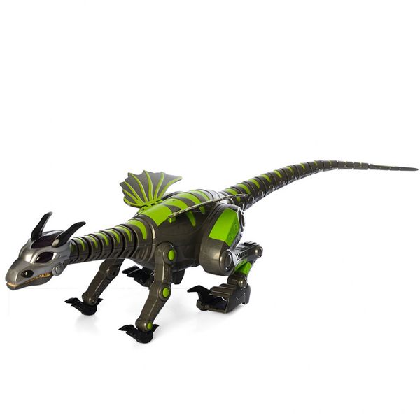 Интерактивный динозавр на радиоуправлении 28303 с подвижными частями (Черный) фото