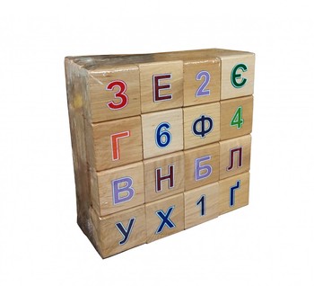 Дерев'яні кубики з алфавітом 11201 кольорова абетка фото