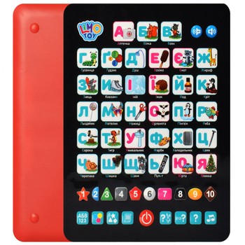 Детский развивающий планшет "Азбука" SK 0019 на укр. языке (Красный) фото
