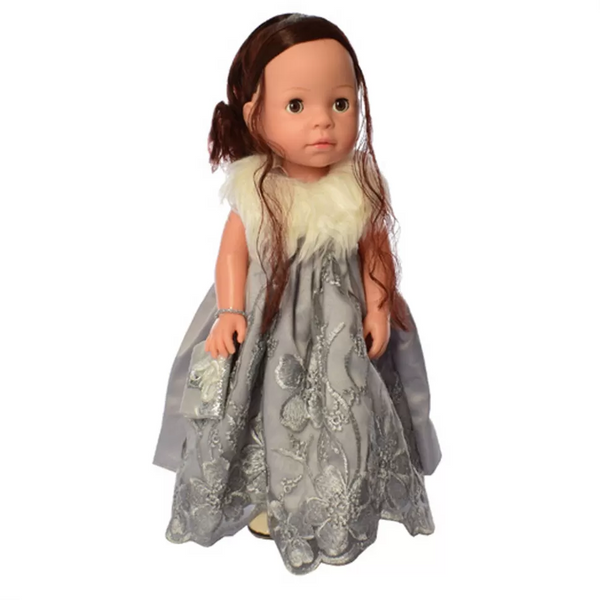 Кукла для девочек в платье M 5413-16-2 интерактивная (Silver) фото