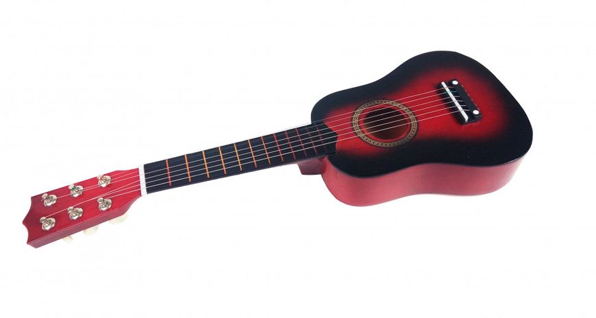 Іграшкова гітара M 1370 дерев'яна (червона) фото