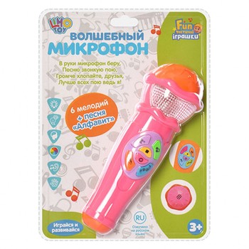 Музыкальная игрушка "Микрофон" 7043RU 6 мелодий (Розовый) фото