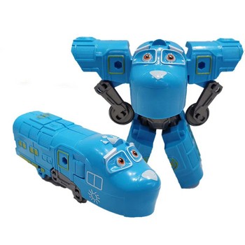 Детский трансформер 2189 Робот-поезд (Голубой) фото